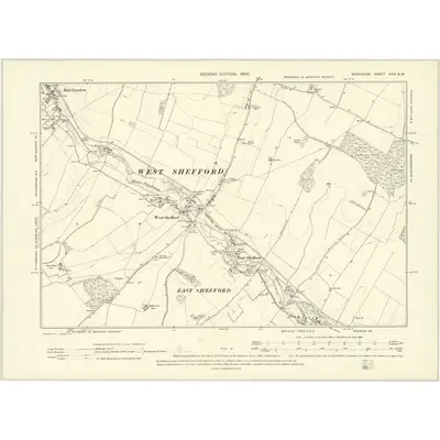 1898 Map of Berkshire XXVI.SW, 1900 Print