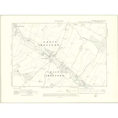 1909 Map of Berkshire XXVI.SW, 1913 Print
