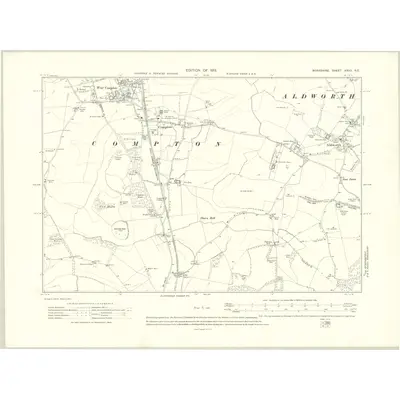 1910 Map of Berkshire XXVII.NE, 1913 Print
