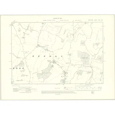 1910 Map of Berkshire XXVII.NW, 1913 Print