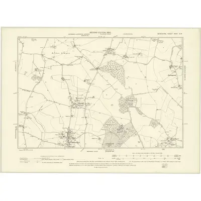 1897 Map of Berkshire XXVII.SW, 1900 Print