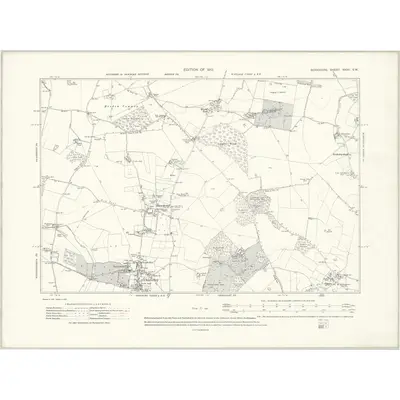 1910 Map of Berkshire XXVII.SW, 1913 Print