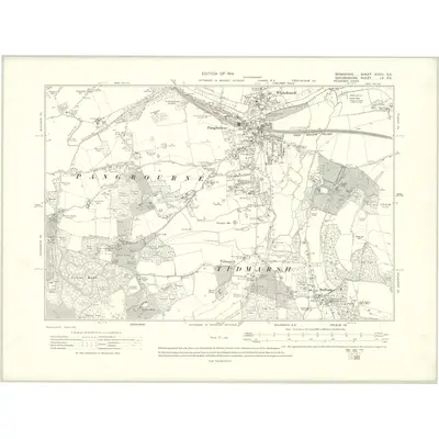 1910 Map of Berkshire XXVIII.SE, 1914 Print
