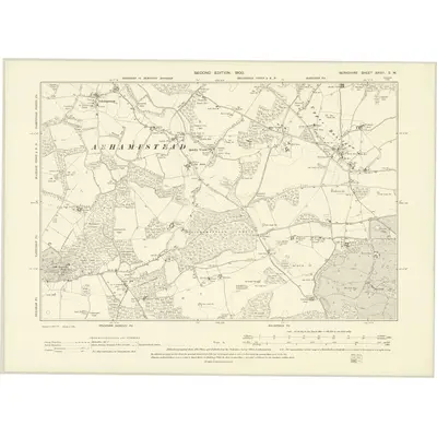1897 Map of Berkshire XXVIII.SW, 1900 Print