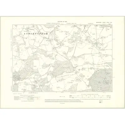 1910 Map of Berkshire XXVIII.SW, 1913 Print