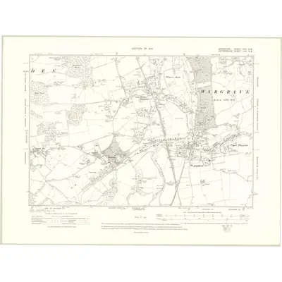 1910 Map of Berkshire XXX.NW, 1914 Print