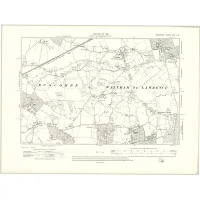 1910 Map of Berkshire XXX.SE, 1913 Print