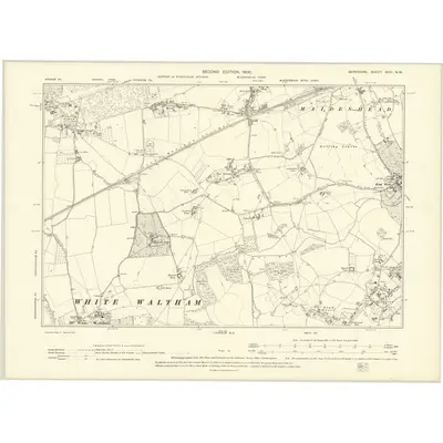 1897 Map of Berkshire XXXI.NW, 1900 Print