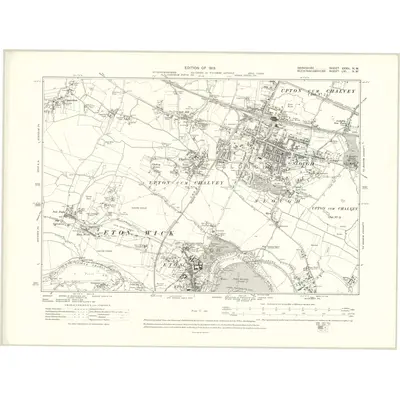 1910 Map of Berkshire XXXII.NW, 1913 Print