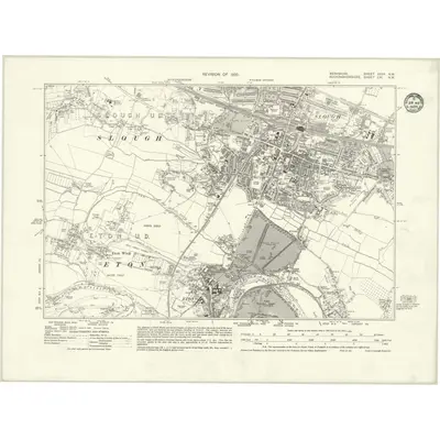 1932 Map of Berkshire XXXII.NW, 1935 Print