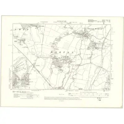 1910 Map of Berkshire XXXII.SE, 1913 Print