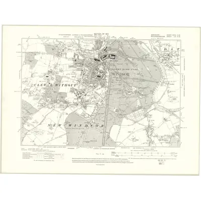 1910 Map of Berkshire XXXII.SW, 1914 Print