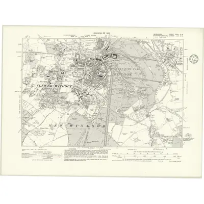 1932 Map of Berkshire XXXII.SW, 1935 Print