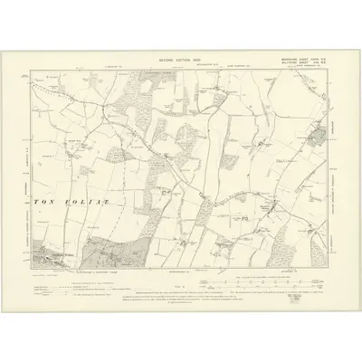 1898 Map of Berkshire XXXIII.NE, 1900 Print