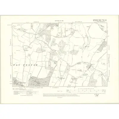 1909 Map of Berkshire XXXIII.NE, 1913 Print