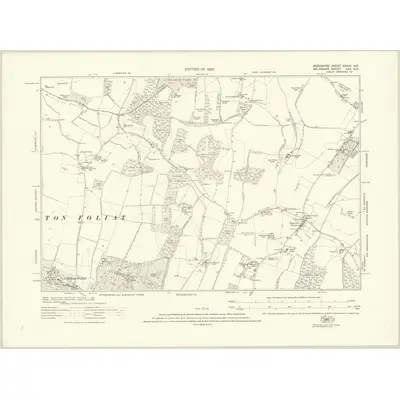 1909 Map of Berkshire XXXIII.NE, 1925 Print