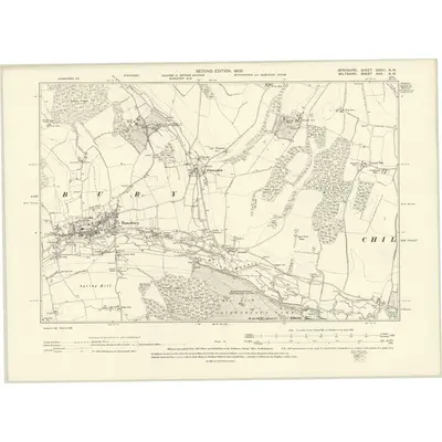 1898 Map of Berkshire XXXIII.NW, 1900 Print