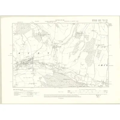 1909 Map of Berkshire XXXIII.NW, 1913 Print