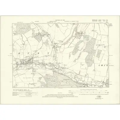 1909 Map of Berkshire XXXIII.NW, 1925 Print