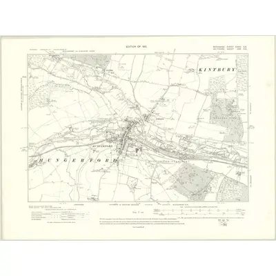 1909 Map of Berkshire XXXIII.SE, 1913 Print