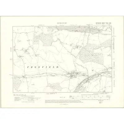 1909 Map of Berkshire XXXIII.SW, 1913 Print