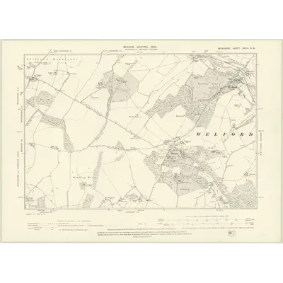 1898 Map of Berkshire XXXIV.NW, 1900 Print