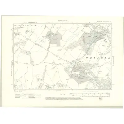 1909 Map of Berkshire XXXIV.NW, 1913 Print