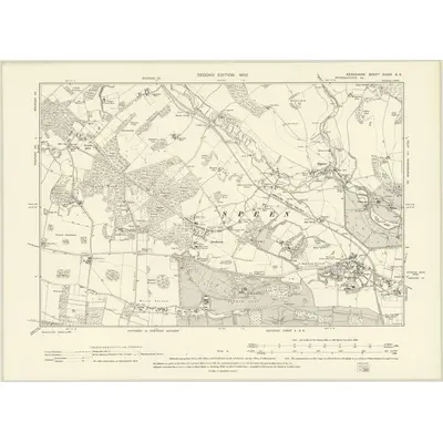 1898 Map of Berkshire XXXIV.SE, 1900 Print