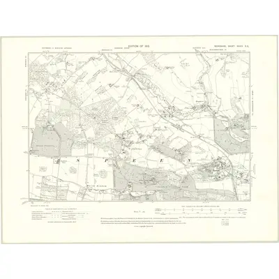 1910 Map of Berkshire XXXIV.SE, 1913 Print