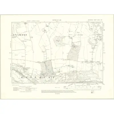 1909 Map of Berkshire XXXIV.SW, 1913 Print