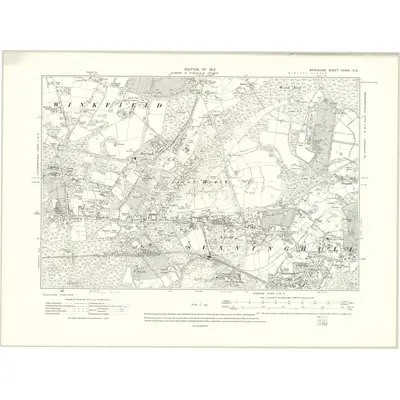 1909 Map of Berkshire XXXIX.SE, 1913 Print