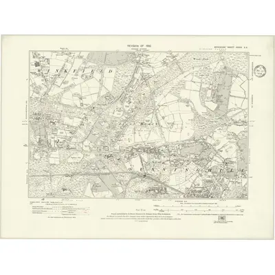 1932 Map of Berkshire XXXIX.SE, 1934 Print