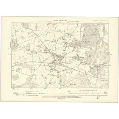 1898 Map of Berkshire XXXIX.SW, 1900 Print