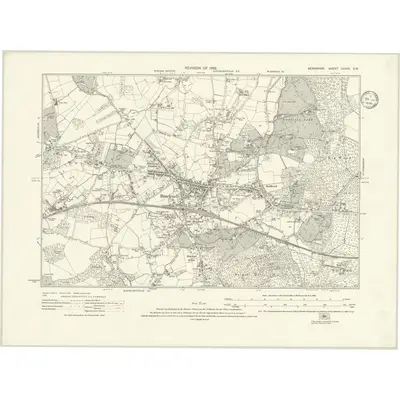 1932 Map of Berkshire XXXIX.SW, 1934 Print