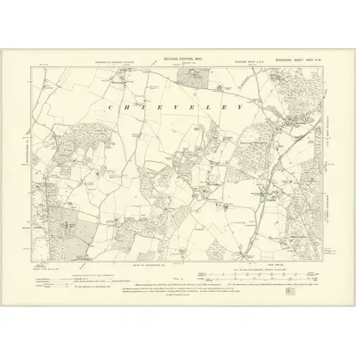 1898 Map of Berkshire XXXV.NW, 1900 Print