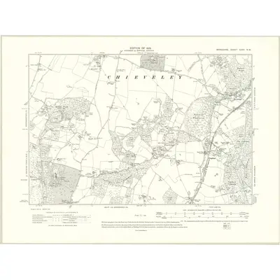 1909 Map of Berkshire XXXV.NW, 1932 Print