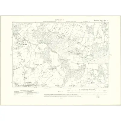1910 Map of Berkshire XXXV.SE, 1913 Print