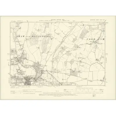 1898 Map of Berkshire XXXV.SW, 1900 Print