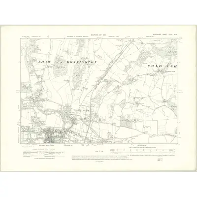 1910 Map of Berkshire XXXV.SW, 1913 Print