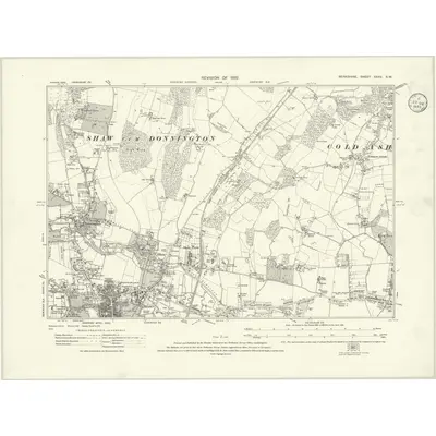 1932 Map of Berkshire XXXV.SW, 1933 Print