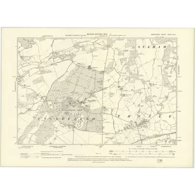 1898 Map of Berkshire XXXVI.NE, 1900 Print