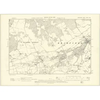 1898 Map of Berkshire XXXVI.NW, 1900 Print