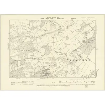 1898 Map of Berkshire XXXVI.SW, 1900 Print