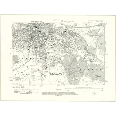 1909 Map of Berkshire XXXVII.NE, 1913 Print