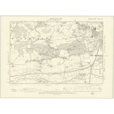1898 Map of Berkshire XXXVII.NW, 1900 Print