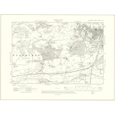 1910 Map of Berkshire XXXVII.NW, 1914 Print