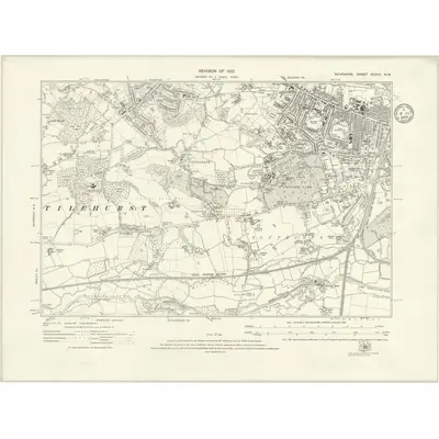 1932 Map of Berkshire XXXVII.NW, 1935 Print