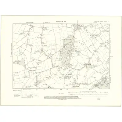 1909 Map of Berkshire XXXVII.SE, 1913 Print