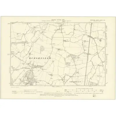 1898 Map of Berkshire XXXVII.SW, 1900 Print