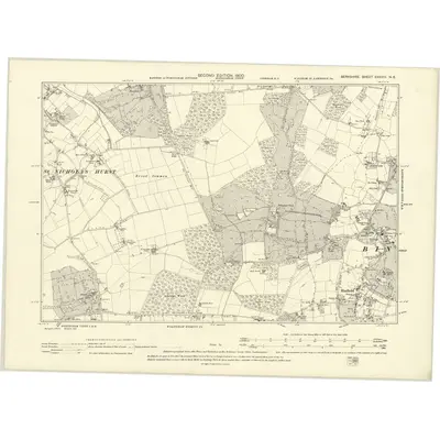 1898 Map of Berkshire XXXVIII.NE, 1900 Print
